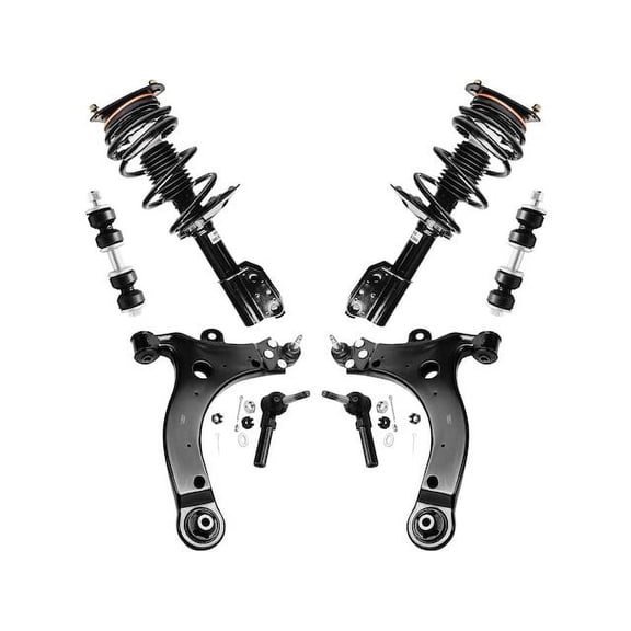 Front Strut Coil Spring Control Arm Tie Rod Kit - Compatible with 2005 - 2009 Buick LaCrosse 2006 2007 2008