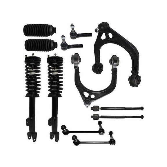 Front Strut Coil Spring Control Arm Tie Rod Kit - Compatible with 2005 - 2010 Chrysler 300 2006 2007 2008 2009