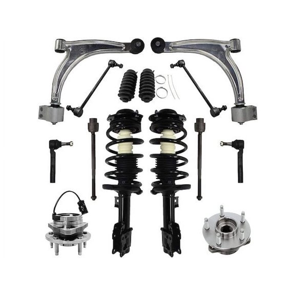 Front Strut Coil Spring Control Arm Tie Rod Kit - Compatible with 2005 - 2010 Pontiac G6 2006 2007 2008 2009