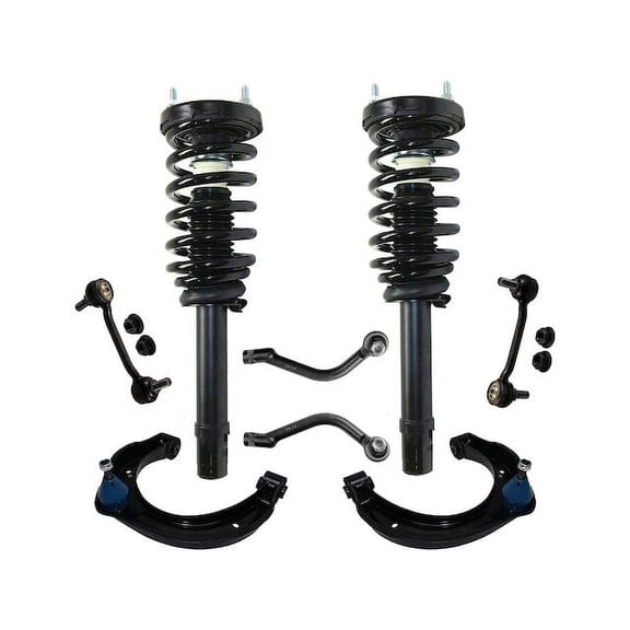 Front Strut Coil Spring Control Arm Tie Rod Kit - Compatible with 2006 - 2008 Hyundai Sonata 2007