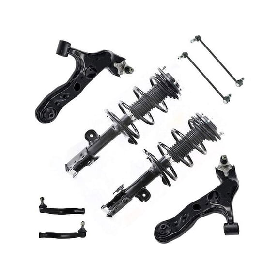Front Strut Coil Spring Control Arm Tie Rod Kit - Compatible with 2006 - 2012 Toyota RAV4 2007 2008 2009 2010 2011