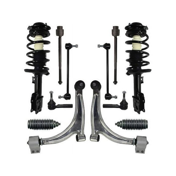 Front Strut Coil Spring Control Arm Tie Rod Kit - Compatible with 2007 - 2009 Saturn Aura 2008