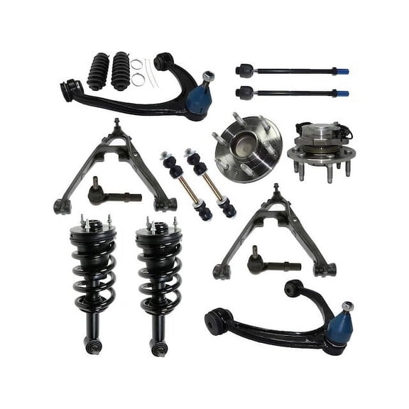 Front Strut Coil Spring Control Arm Tie Rod Kit - Compatible with 2007 - 2013 Chevy Silverado 1500 2008 2009 2010 2011 2012