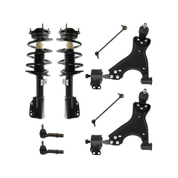 Front Strut Coil Spring Control Arm Tie Rod Kit - Compatible with 2007 - 2016 GMC Acadia 2008 2009 2010 2011 2012 2013 2014 2015