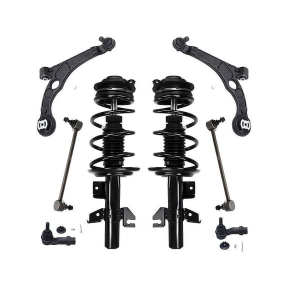 Front Strut Coil Spring Control Arm Tie Rod Kit - Compatible with 2013 - 2016 Dodge Dart 2014 2015