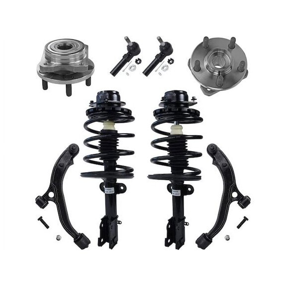 Front Strut Coil Spring Wheel Hub Control Arm Kit - Compatible with 1996 - 2000 Dodge Grand Caravan 1997 1998 1999