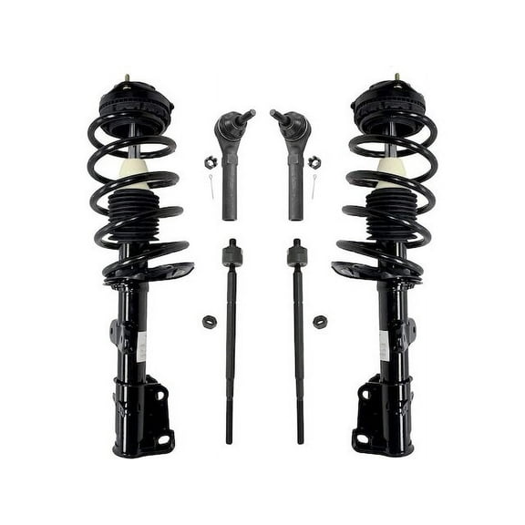 Front Strut Coil Spring and Tie Rod End Kit - Compatible with 2008 - 2016 Chrysler Town & Country 2009 2010 2011 2012 2013 2014 2015