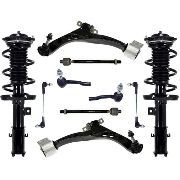 Front Struts Lower Control Arms Tie Rods Links For 2016-19 Chevrolet Cruze LS