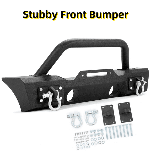 Front Stubby Bumper For Wrangler JK 07-18 Wrangler JL 18-24 Gladiator JT 2020-24