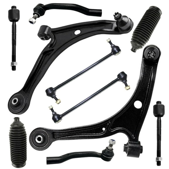 Front Suspension 10 Pieces Kit Lower Control Arms & Ball Joints Steering Gear Bellow Tie Rod Ends Sway Bar Links Fits select: 2003-2005 HONDA PILOT, 2001-2005 ACURA MDX