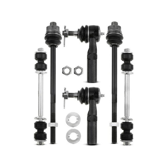 Front Sway Bar Link and Tie Rod End Kit 6 - Compatible with 2001 - 2003, 2005 - 2006 Chevrolet Silverado 1500 HD 6.0L V8 - Autopart Premium