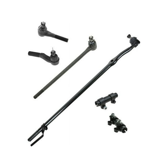 Front Tie Rod End and Adjusting Sleeve Kit 6 Piece - Compatible with 1980 - 1996 Ford F-150 1981 1982 1983 1984 1985 1986 1987 1988 1989 1990 1991 1992 1993 1994 1995