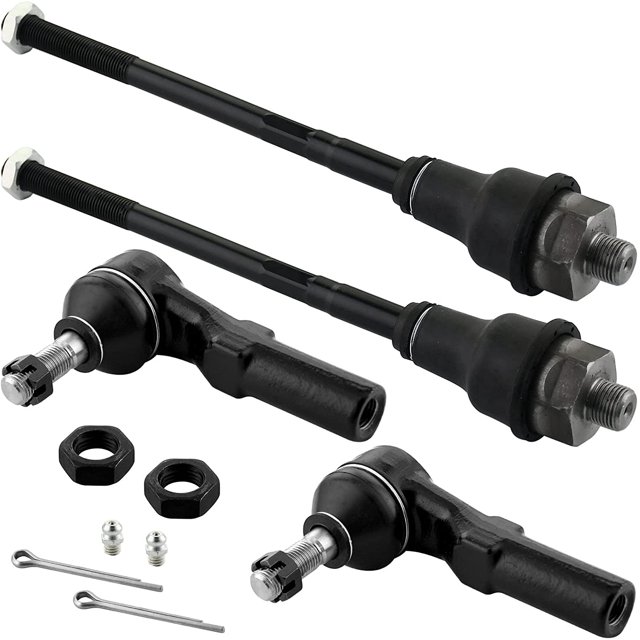 PartsW Inner & Outer Tie Rod End Kit For Chevy Silverado & GMC Sierra 2500 3500 HD (2 Each)
