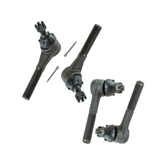 Front Tie Rod End Set 4 Piece - Compatible with 1981 - 1994 Dodge B250 1982 1983 1984 1985 1986 1987 1988 1989 1990 1991 1992 1993