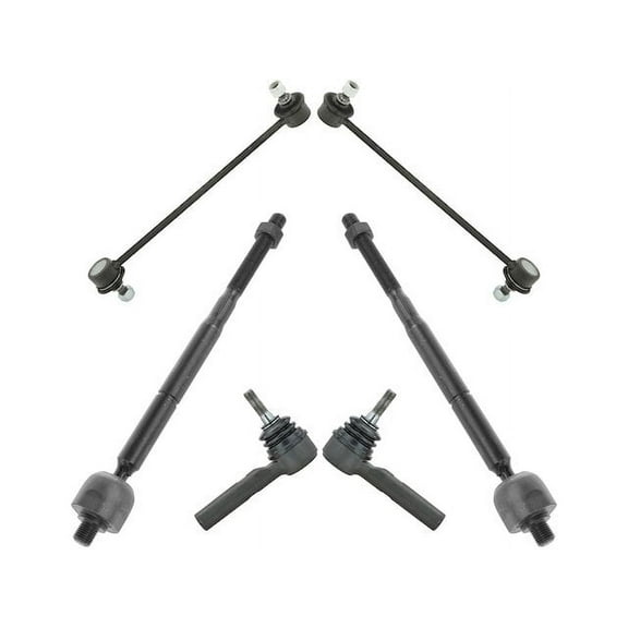 Front Tie Rod End and Sway Bar Link Kit 6 Piece - Compatible with 2007 - 2017 Jeep Compass 2008 2009 2010 2011 2012 2013 2014 2015 2016