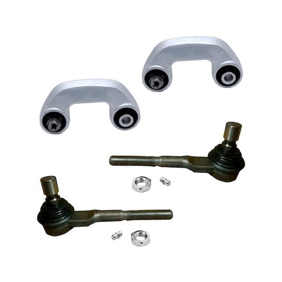Front Tie Rod and Sway Bar Link Kit - Compatible with 2002 - 2009 Audi A4 Convertible 2003 2004 2005 2006 2007 2008