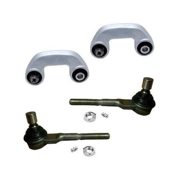 Front Tie Rod and Sway Bar Link Kit - Compatible with 2002 - 2009 Audi A4 Quattro Convertible 2003 2004 2005 2006 2007 2008