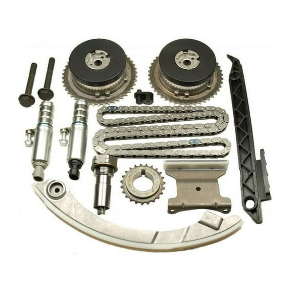 Front Timing Chain Kit with VVT Sprockets and VVT Solenoids - Compatible with 2011 - 2017 Chevy Equinox 2.4L 4-Cylinder 2012 2013 2014 2015 2016