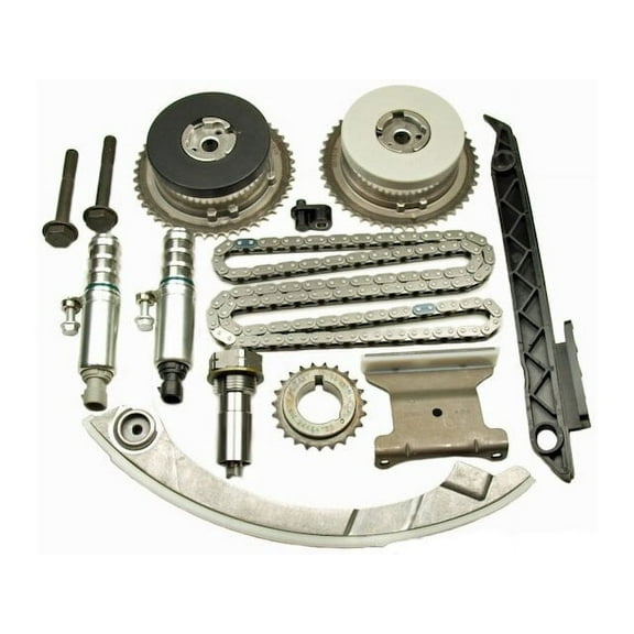 Front Timing Chain Kit with VVT Variable Valve Timing Sprockets and Solenoids - Compatible with 2010 GMC Terrain 2.4L 4-Cylinder