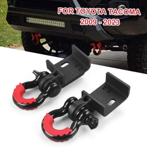 Front Tow Hook Brackets 3/4in Shackle D Rings for Toyota Tacoma 2009-2023