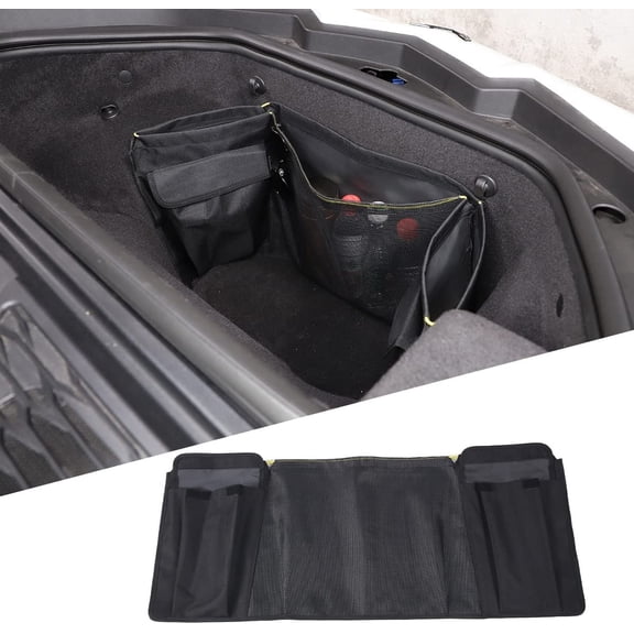 Front Trunk Organizer Compatible with Chevrolet Corvette C8 2020-2023, Front Trunk Organizer Storage with Mesh Pocket, Trunk Fence Storage Organizer Accessories