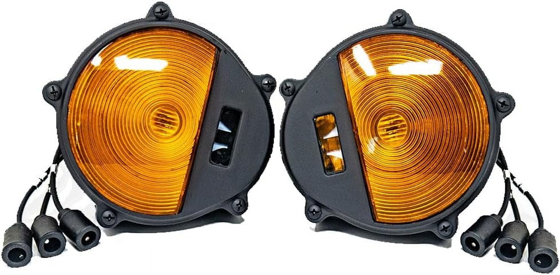 Front Turn Signal Assembly, 2 Pack, Black Housing with Amber LED Lens