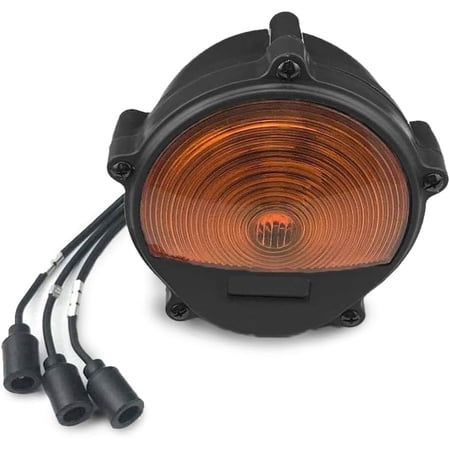 Front Turn Signal Assembly for Military Vehicles - Black With Amber LED Light - Fits Humvee M998-24V Universal