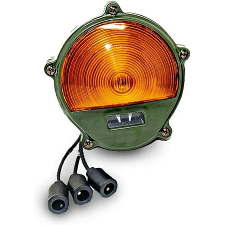 Front Turn Signal Assembly for Military Vehicles - Green With Amber LED Light - Fits Humvee M998-24V Universal