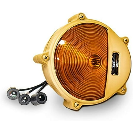 Front Turn Signal Assembly for Military Vehicles - Tan With Amber LED Light - Fits Humvee M998-24V Universal