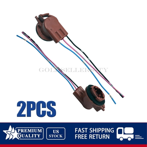 Front Turn Signal Lamp Universal Pigtail Wire Female Socket 3157 U 2PCS Harness
