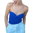thumbnail image 1 of Front Twist Knot Off Shoulder Camisole Chic Women Knitted Strapless Tube Top Summer Fashion Backless Crop Top Streetwear, 1 of 2
