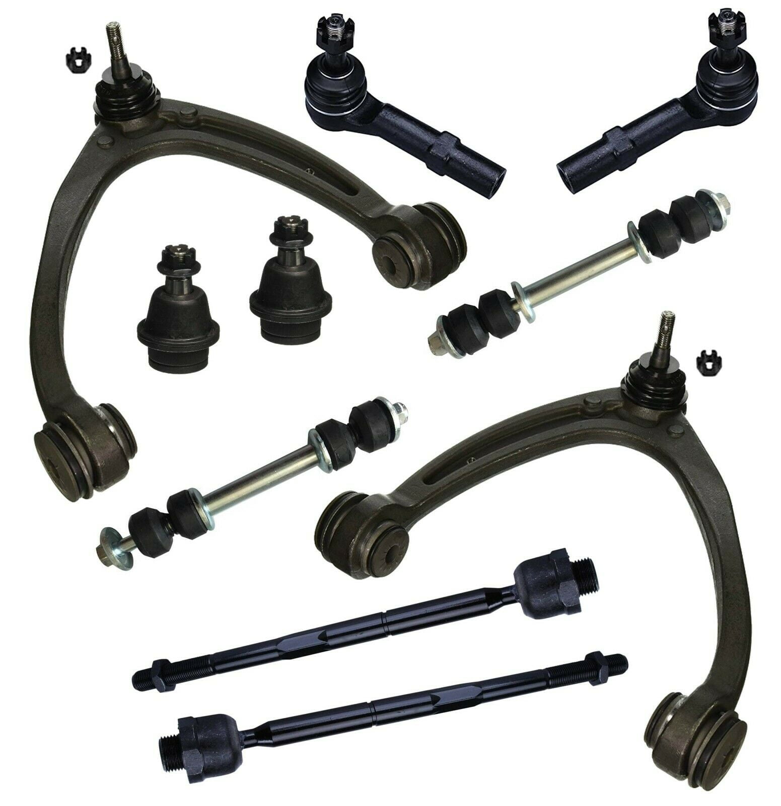 Front Upper Control Arm with Ball Joints, Tie Rod Ends, Stabilizer Bar Links 10 Pc Suspension Kit Fits select: 2007-2013 CHEVROLET SILVERADO, 2007-2014 CHEVROLET TAHOE