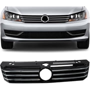 Front Upper Grille with Chrome Trim Compatible with 2012 2013 2104 2015 Volkswagen VW Passat, Front Bumper Molding Grille Replacement 561853651COQE Chrome Finish