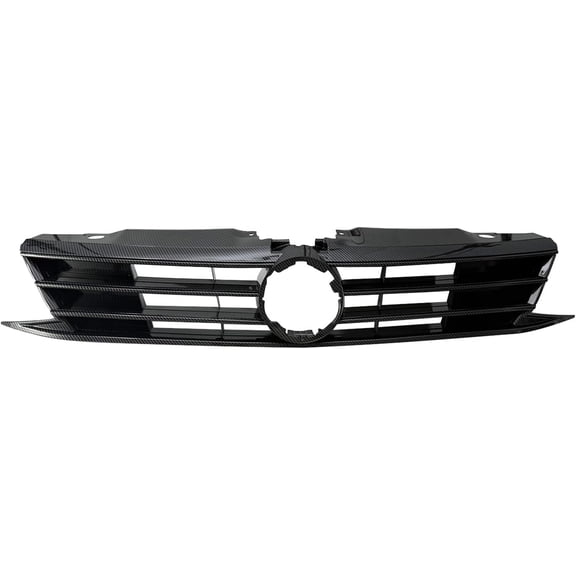 Front Upper Grille Compatible with 2015-2018 Volkswagen Jetta, Carbon Fiber Print Bumper Grill Replacement
