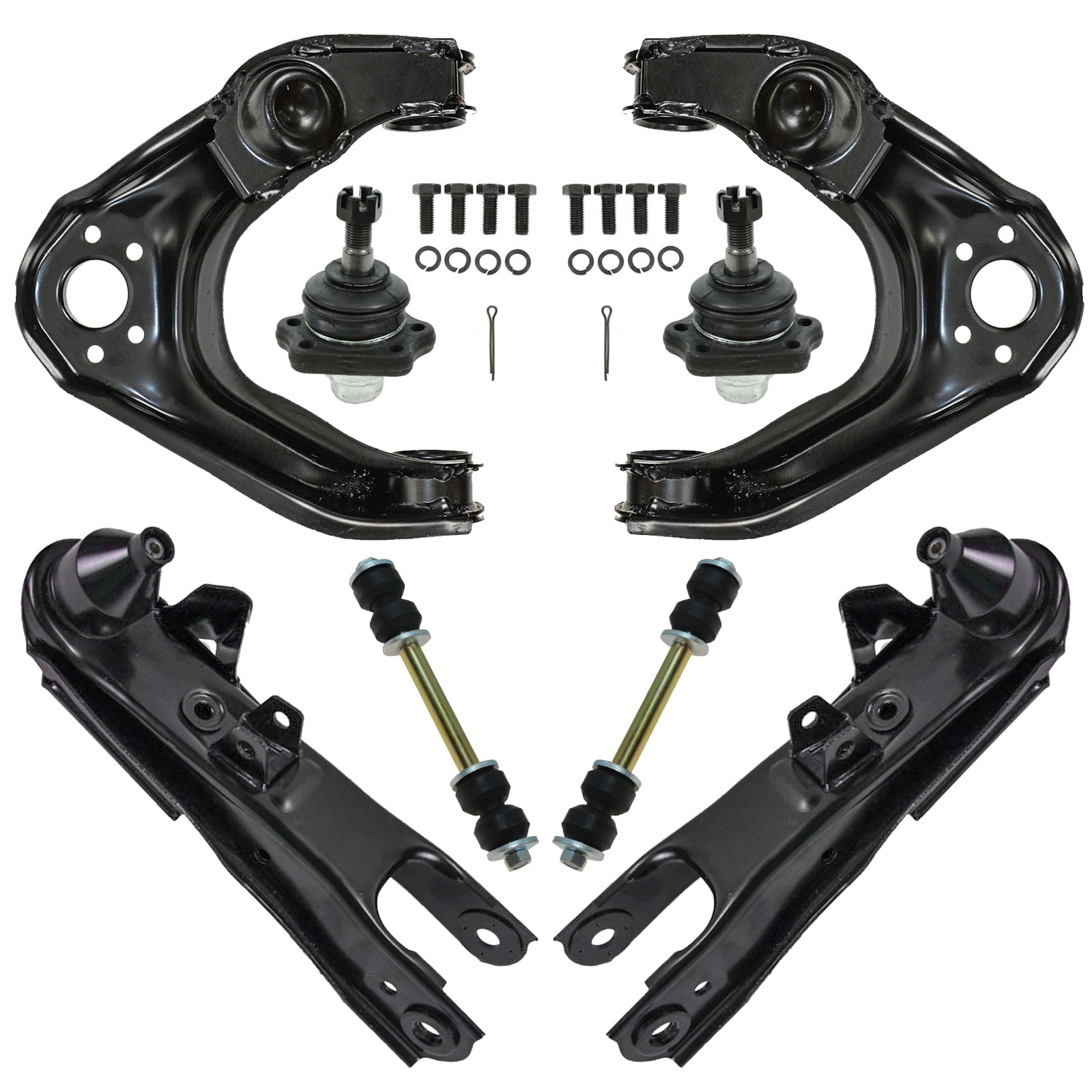 Front Upper Lower Control Arm Ball Joint Sway Link Suspension Kit Set