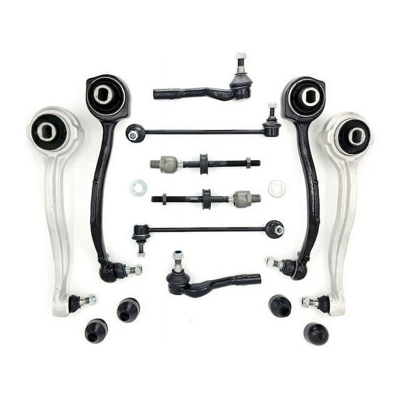 Front Upper and Lower Control Arm Kit with Ball Joints and Tie Rods - 10 Piece - Compatible with 2006 - 2009 Mercedes-Benz CLK350 (Does Not Fit 4-Matic AWD or Sport Suspension) 2007 2008