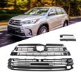 thumbnail image 1 of Front Upper & Lower Grilles Chrome Grille Fit for Toyota Highlander 2017 2018 2019, 17-19 Highlander Grill, 1 of 6