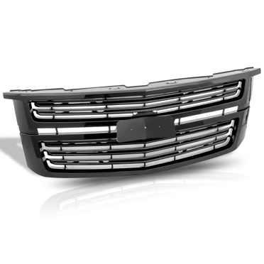 Gloss Black Front Upper Grille For 2015-2020 Chevy Tahoe & Suburban LS/LT