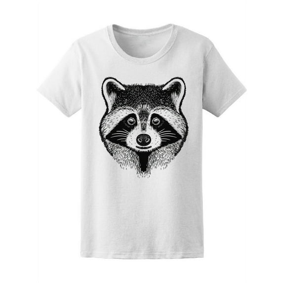 Front View Of Raccoon Head T-Shirt Women -Image by Shutterstock, Female XX-Large