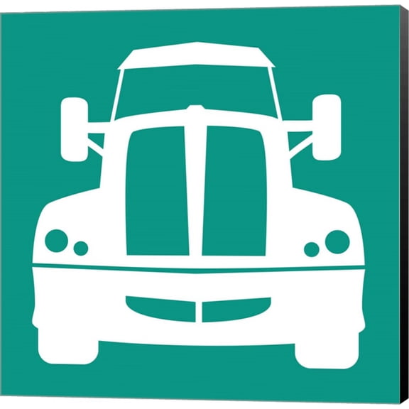 Front View Trucks Set I - Teal by Color Me Happy, Canvas Wall Art