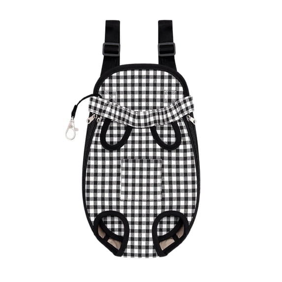 Front Wearable Cat Sling Backpack, Canvas Breathable Adjustable Carrier, Outdoor Travel Chest Bag for Small Dogs, Black, S