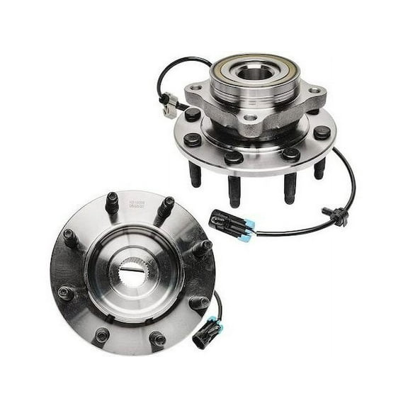 Front Wheel Bearing Hub Assembly Set of 2 - 8-Lug - Compatible with 2001 - 2007 Chevy Silverado 2500 HD 4WD (Heavy Duty Suspension Only) 2002 2003 2004 2005 2006