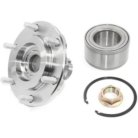 Front Wheel Bearing Hub Repair Kit with Retaining Ring and Axle Nut - Compatible with 2003 - 2007 Toyota Sequoia RWD 2004 2005 2006