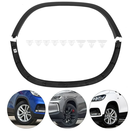 Front Wheel Housing Molding Trim Set Right & Left Side for Chevy Trax 2017-2020 Black