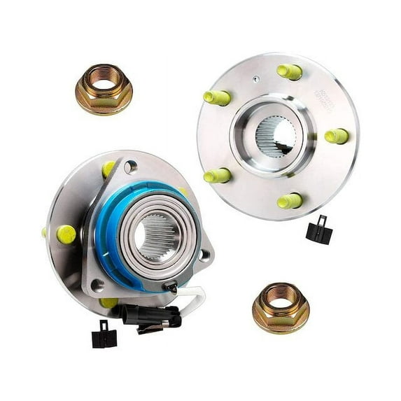 Front Wheel Hub Assembly and Spindle Nut Kit - Compatible with 1997 - 2005 Buick Century 1998 1999 2000 2001 2002 2003 2004
