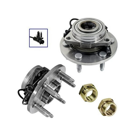 Front Wheel Hub Assembly and Spindle Nut Kit - Compatible with 2007 - 2014 Chevy Suburban 1500 2008 2009 2010 2011 2012 2013