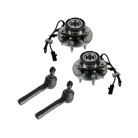 Front Wheel Hub Assembly and Tie Rod End Kit 4 Piece - Compatible with 2000 - 2006 GMC Yukon 2001 2002 2003 2004 2005