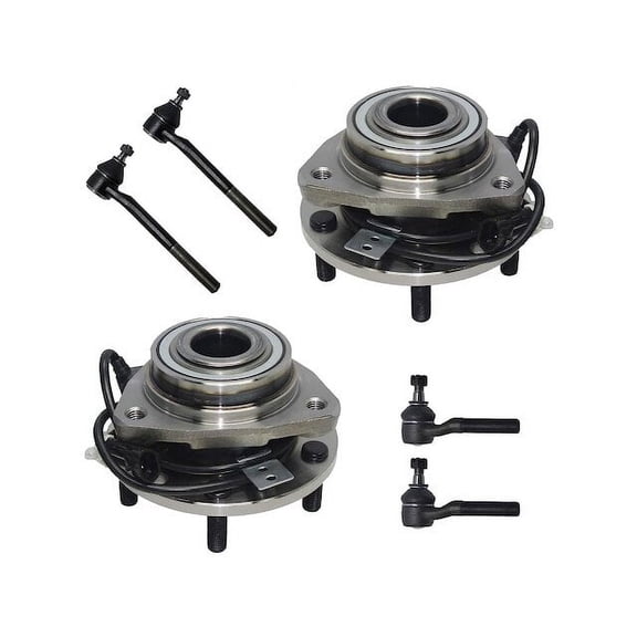 Front Wheel Hub Assembly and Tie Rod End Kit - Compatible with 1998 - 2004 Chevy S10 1999 2000 2001 2002 2003