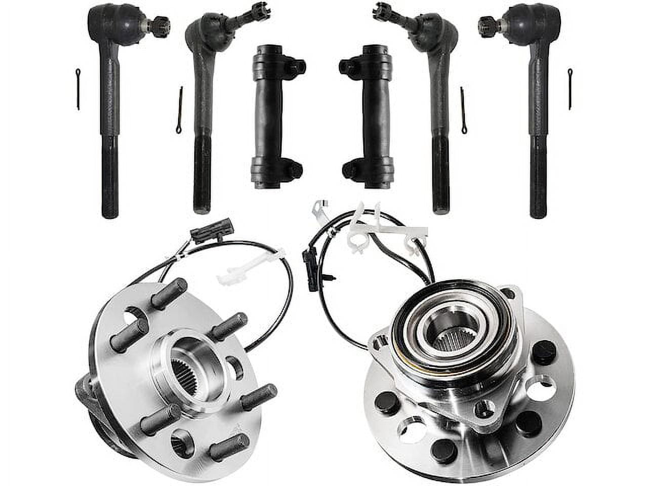 Front Wheel Hub Assembly and Tie Rod End Kit Compatible with 1999 2000 Cadillac Escalade