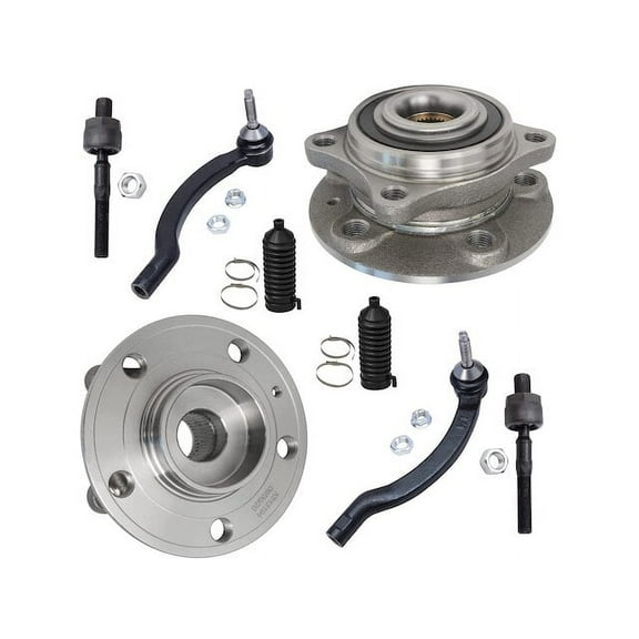 Front Wheel Hub Assembly and Tie Rod End Kit - Compatible with 2001 - 2006 Volvo S80 2002 2003 2004 2005